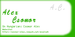 alex csomor business card